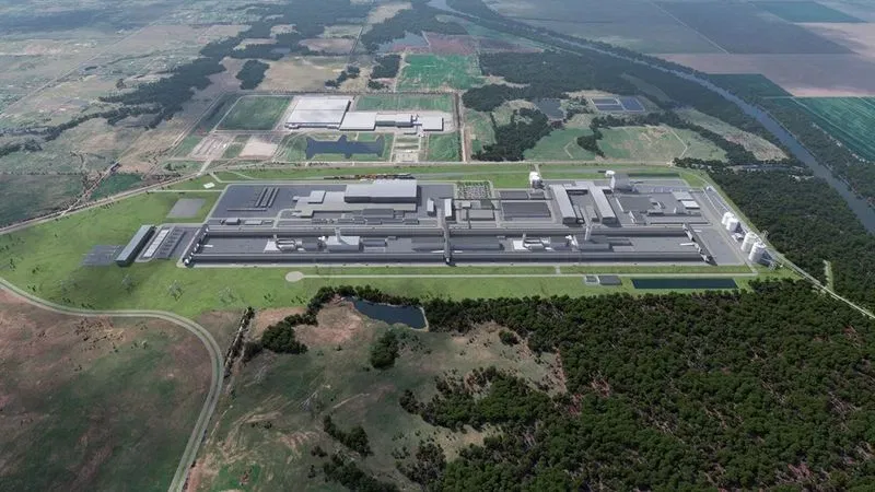 Developer’s concept rendering of the proposed Oklahoma Primary Aluminum facility